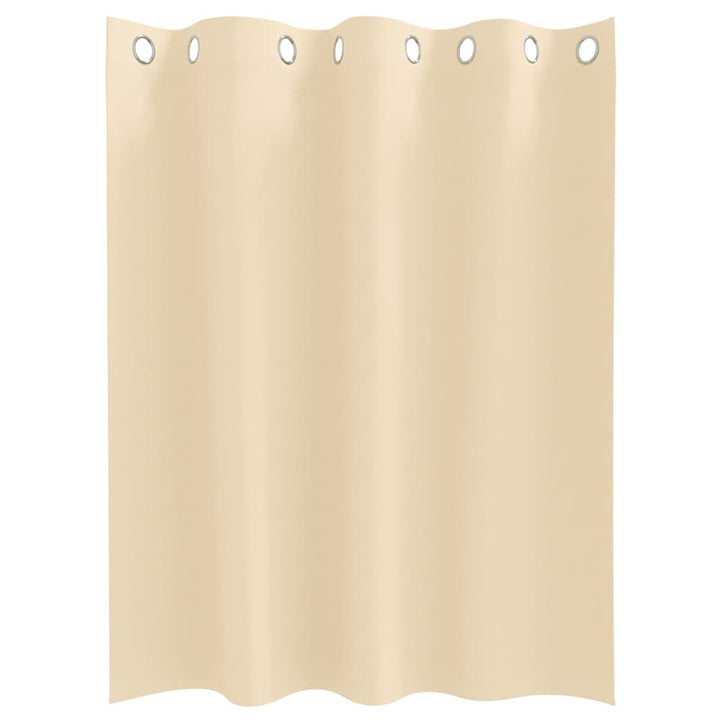 Mørklægningsgardiner med ringe 2 stk. Cremefarvet 140 x 140 cm