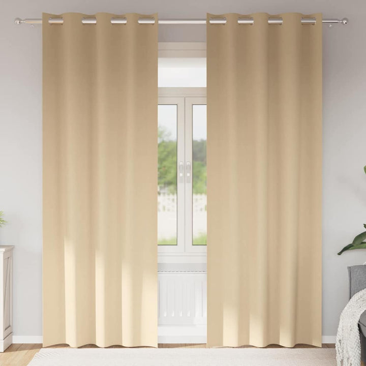 Mørklægningsgardiner med ringe 2 pcs Creme 260 x 140 cm