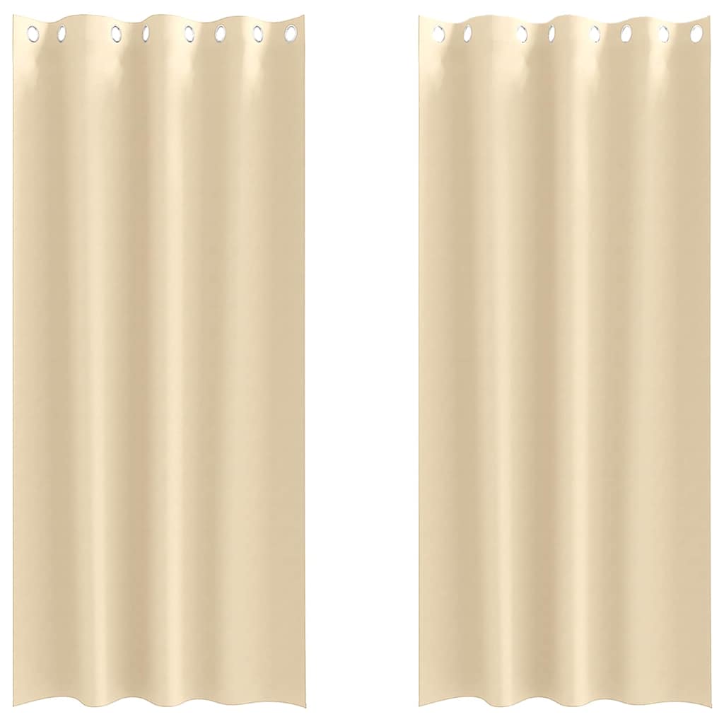 Mørklægningsgardiner med ringe 2 pcs Creme 260 x 140 cm