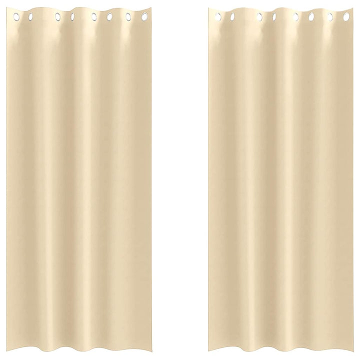 Mørklægningsgardiner med ringe 2 pcs Creme 260 x 140 cm