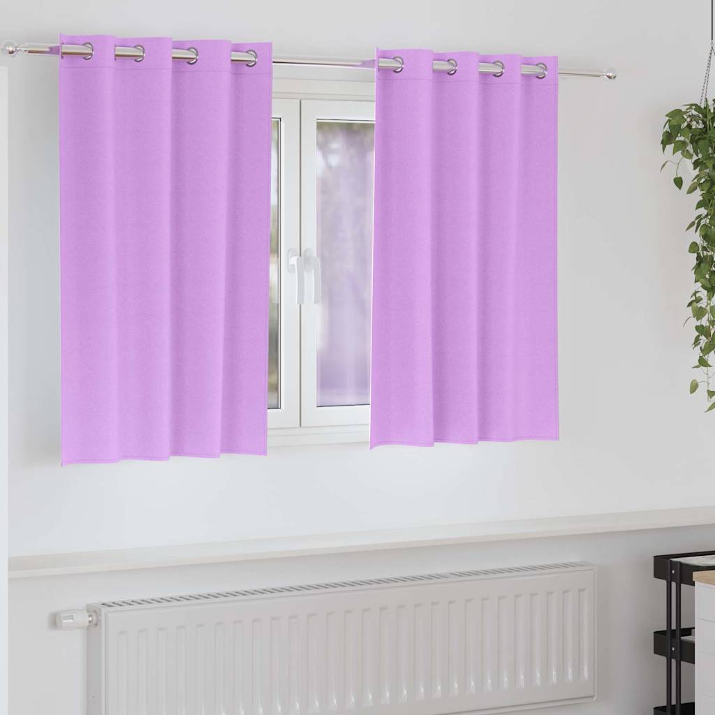 Mørklægningsgardiner med ringe 2 stk. Lilla 140 x 140 cm