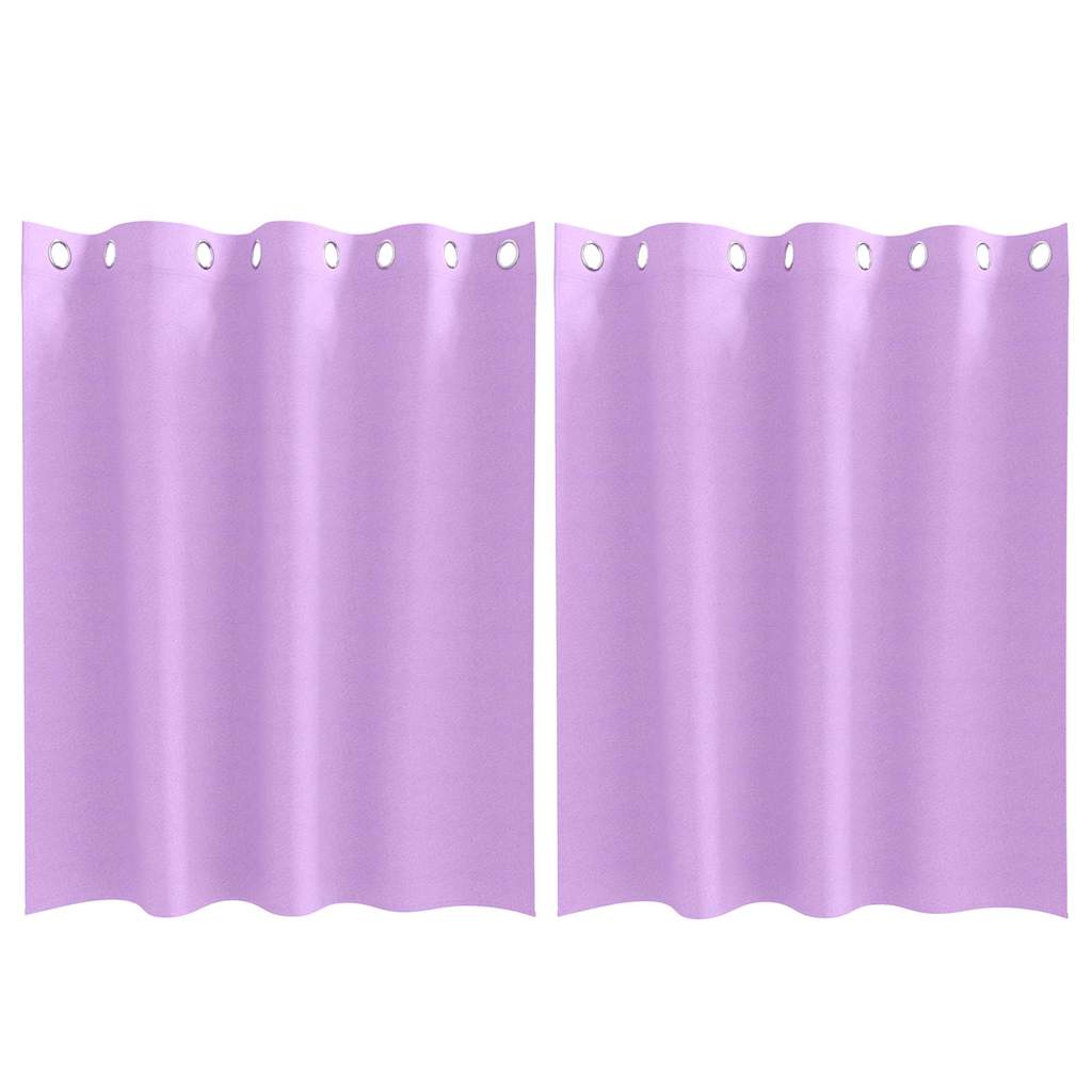 Mørklægningsgardiner med ringe 2 stk. Lilla 140 x 140 cm