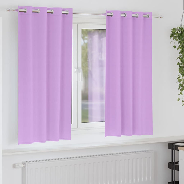 Mørklægningsgardiner med ringe 2 stk. Lilla 175 x 140 cm