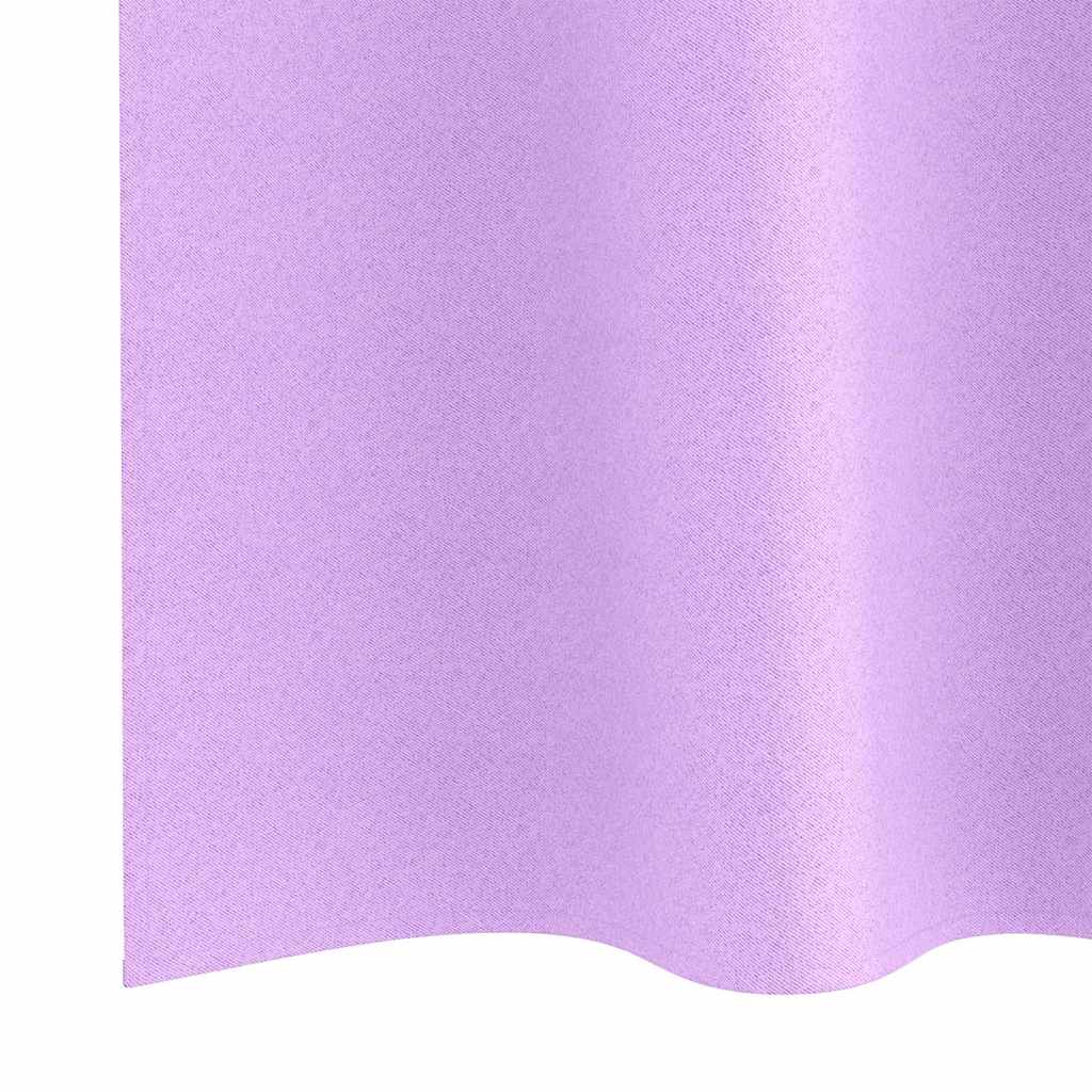 Mørklægningsgardiner med ringe 2 stk. Lilla 225 x 140 cm