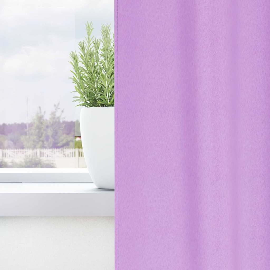 Mørklægningsgardiner med ringe 2 stk. Lilla 225 x 140 cm