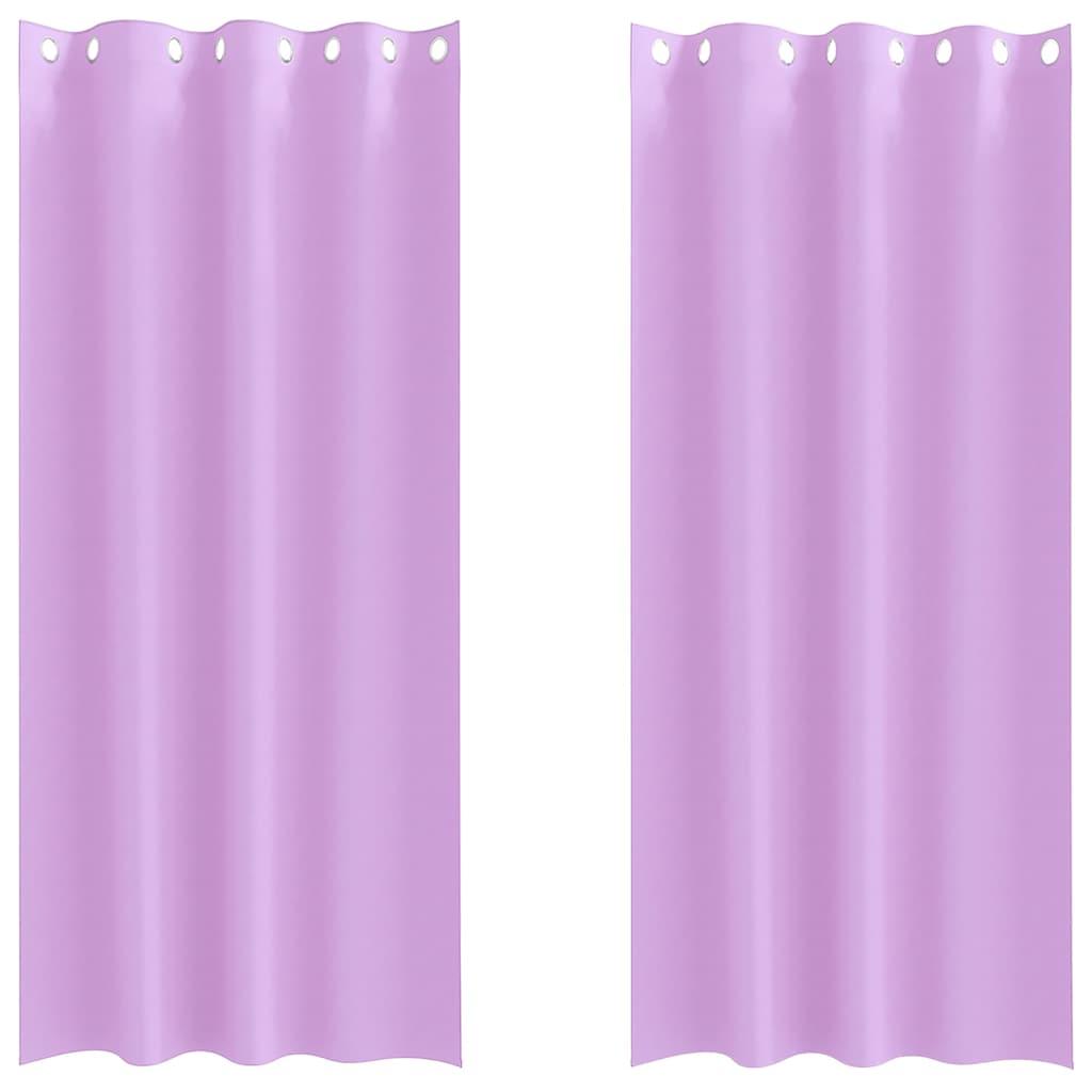 Mørklægningsgardiner med ringe 2 stk. Lilla 225 x 140 cm