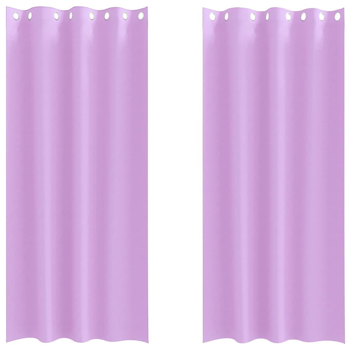 Mørklægningsgardiner med ringe 2 stk. Lilla 225 x 140 cm