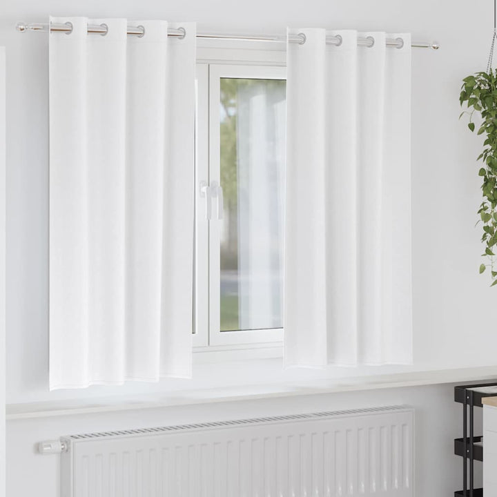 Mørklægningsgardiner med ringe 2 stk. Ren Hvid 175 x 140 cm