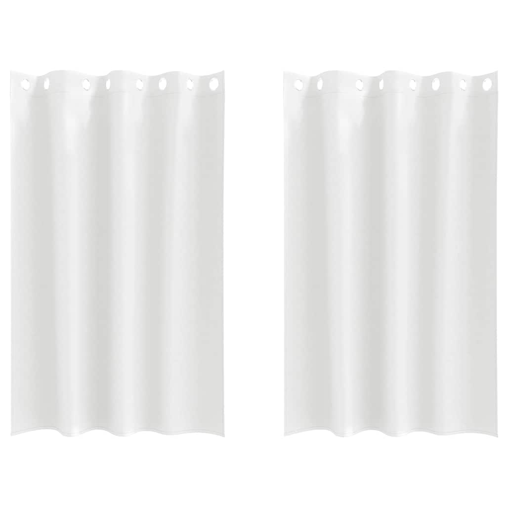 Mørklægningsgardiner med ringe 2 stk. Ren Hvid 175 x 140 cm