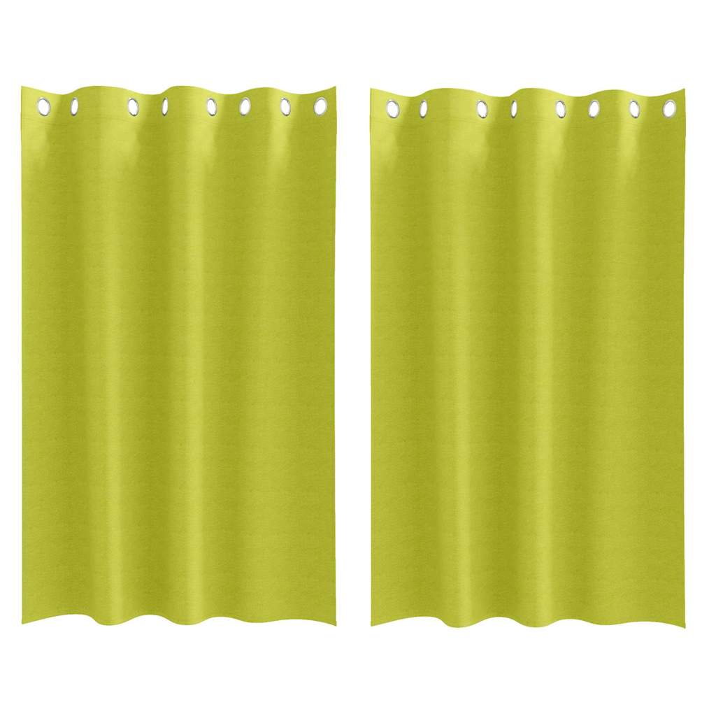 Mørklægningsgardiner med ringe 2 stk. Grøn 175 x 140 cm