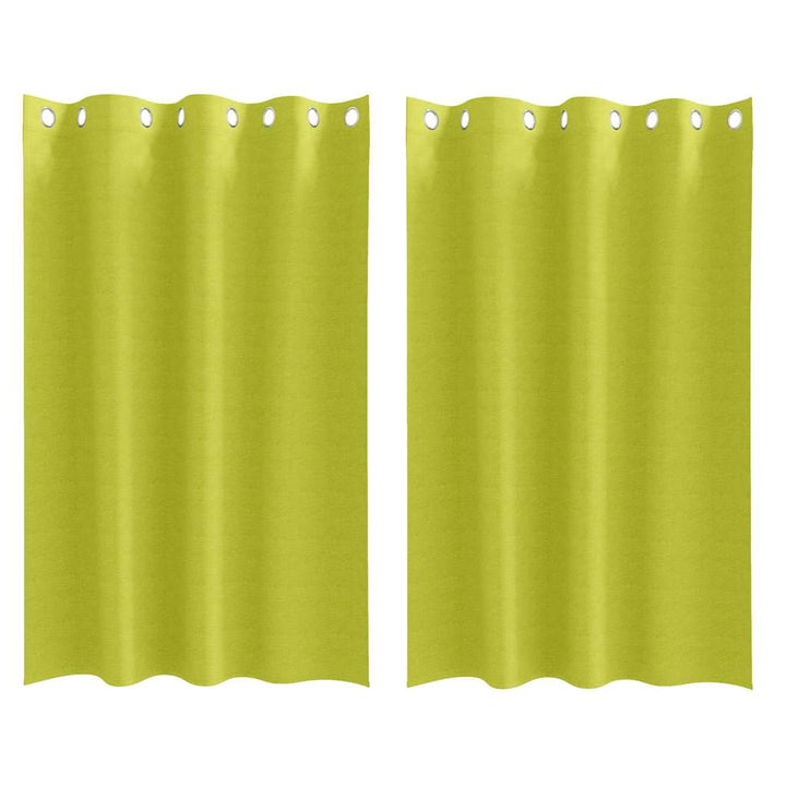 Mørklægningsgardiner med ringe 2 stk. Grøn 175 x 140 cm