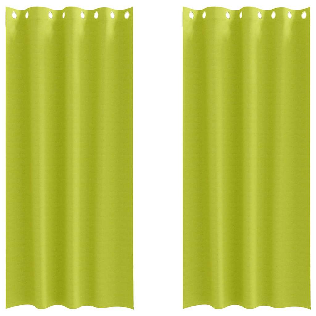 Mørklægningsgardiner med ringe 2 stk. Grøn 260 x 140 cm