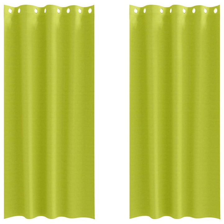 Mørklægningsgardiner med ringe 2 stk. Grøn 260 x 140 cm