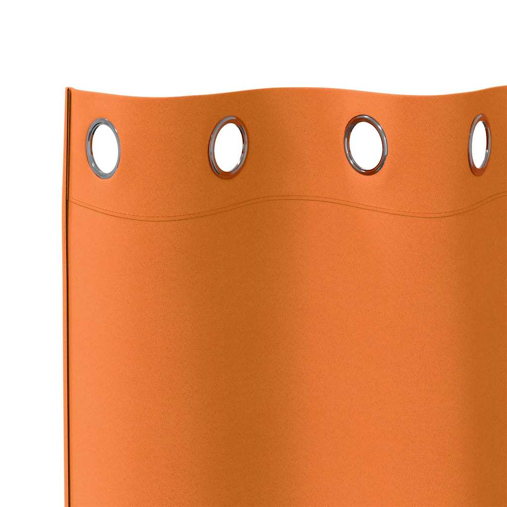 Mørklægningsgardiner med ringe 2 stk. Lys Orange 175 x 140 cm