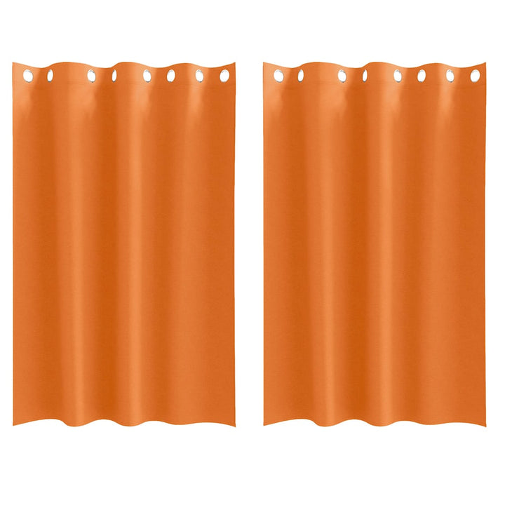 Mørklægningsgardiner med ringe 2 stk. Lys Orange 175 x 140 cm