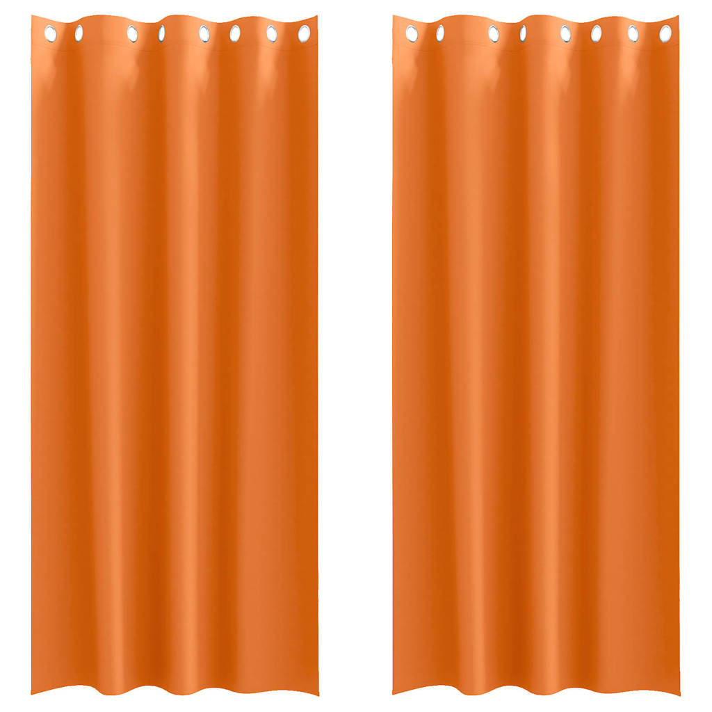 Mørklægningsgardiner med ringe 2 pcs Lys Orange 225 x 140 cm