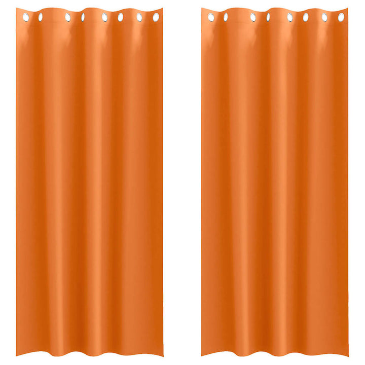 Mørklægningsgardiner med ringe 2 stk. Lys Orange 225 x 140 cm