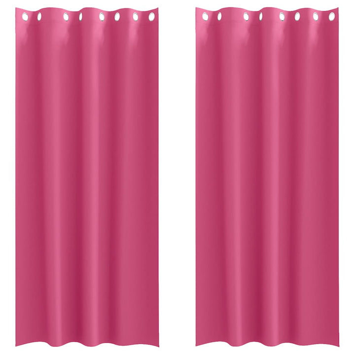 Mørklægningsgardiner med ringe 2 stk. Lys Pink 245 x 140 cm