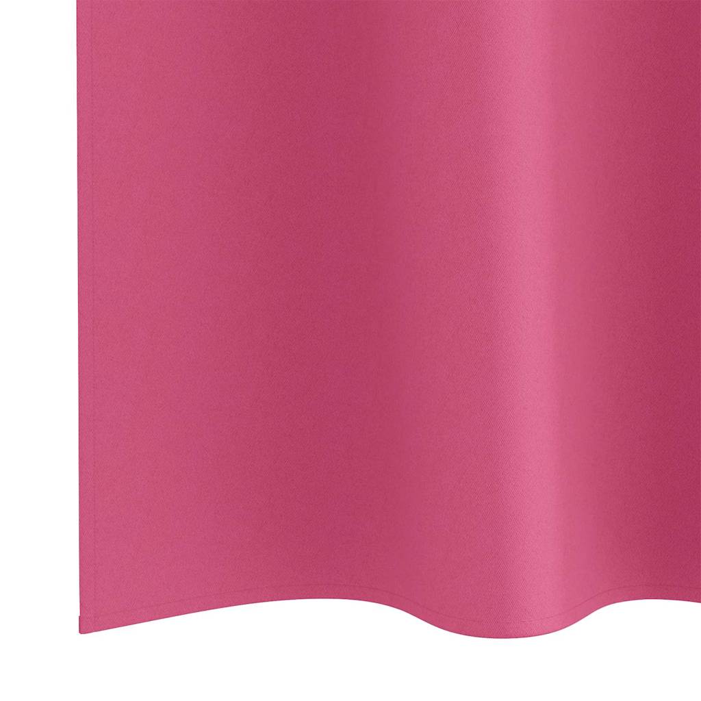 Mørklægningsgardiner med ringe 2 stk. Lys Pink 260 x 140 cm