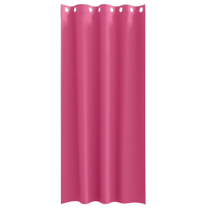 Mørklægningsgardiner med ringe 2 stk. Lys Pink 260 x 140 cm