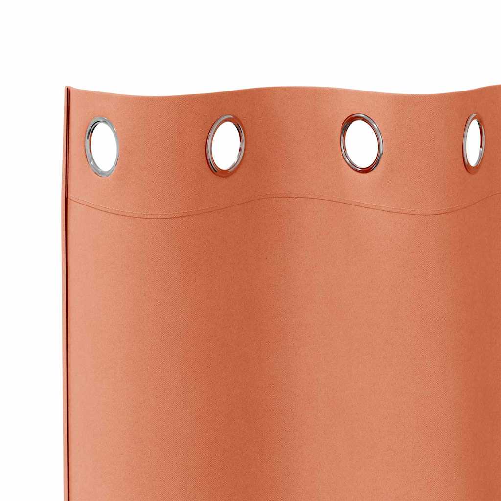 Mørklægningsgardiner med ringe 2 pcs Terrakotta 140 x 140 cm