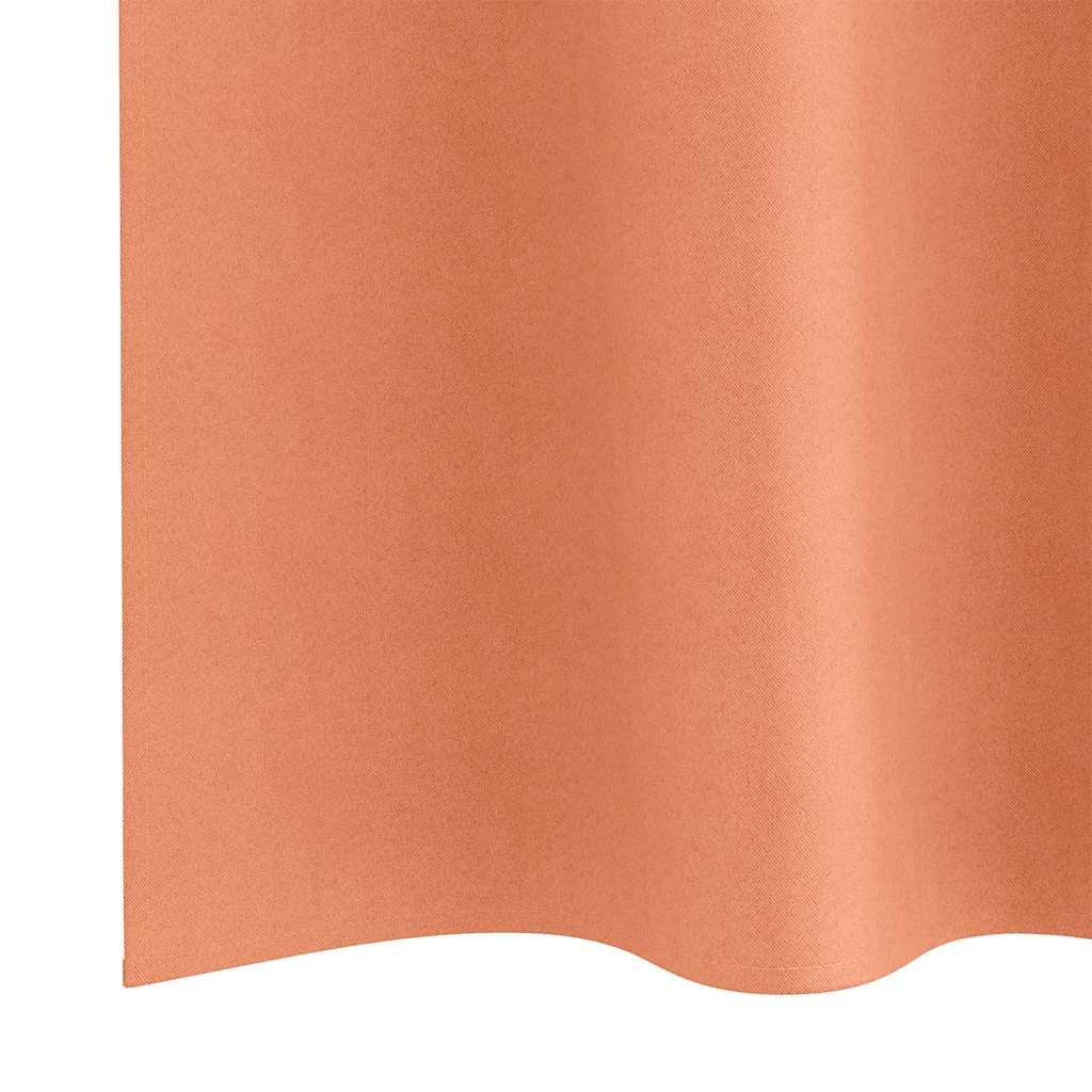 Mørklægningsgardiner med ringe 2 pcs Terrakotta 140 x 140 cm
