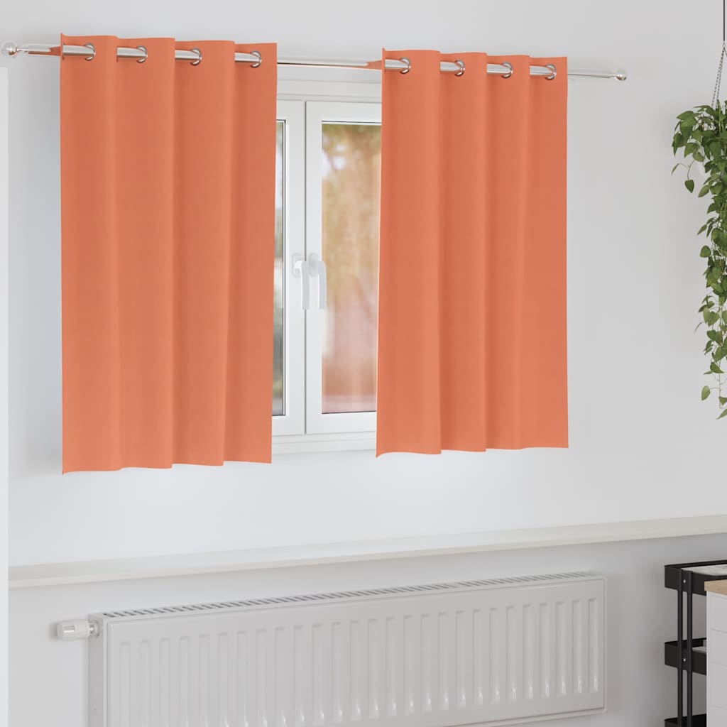 Mørklægningsgardiner med ringe 2 pcs Terrakotta 140 x 140 cm