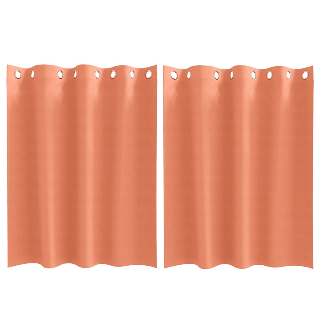 Mørklægningsgardiner med ringe 2 pcs Terrakotta 140 x 140 cm