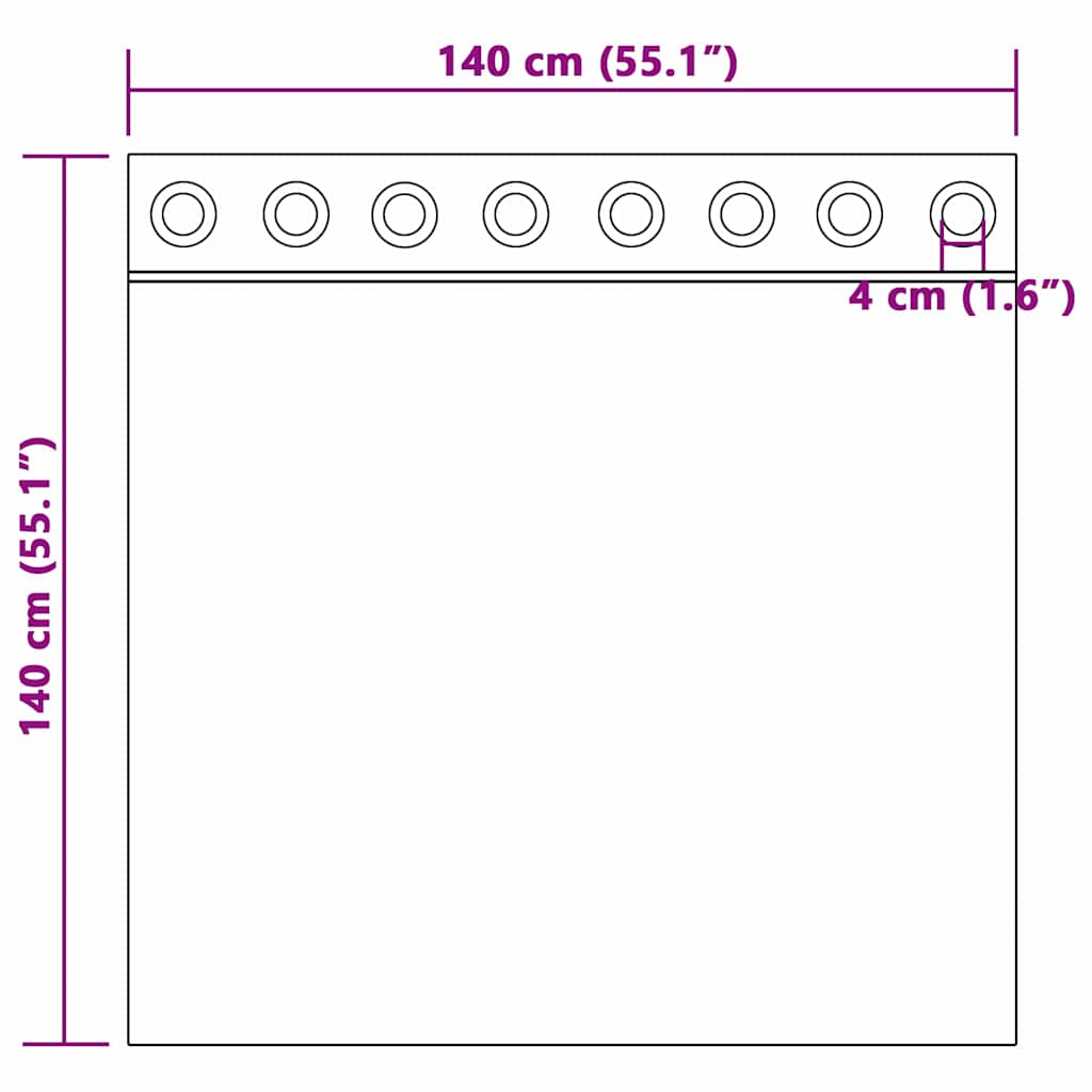 Mørklægningsgardiner med ringe 2 pcs Terrakotta 140 x 140 cm
