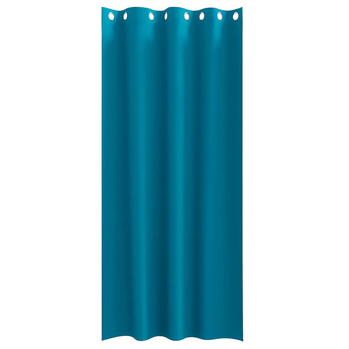Mørklægningsgardiner med ringe 2 stk. Turkis 260 x 140 cm