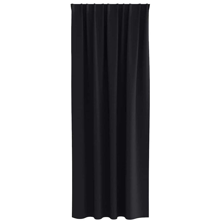 Mørklægningsgardiner med ringe 2 stk. Sort 225 x 140 cm
