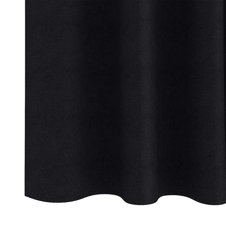 Mørklægningsgardiner med ringe 2 pcs Sort 245 x 140 cm
