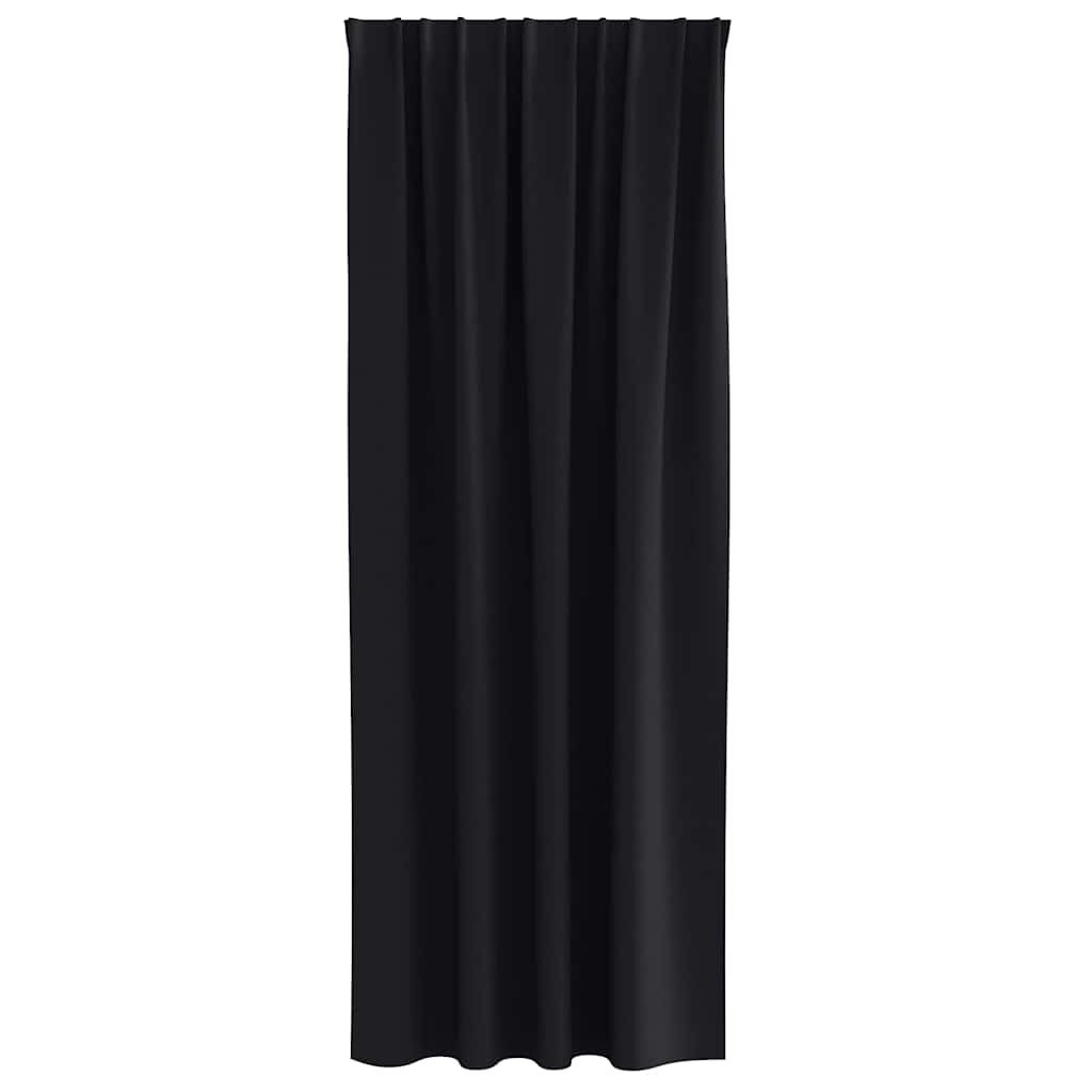Mørklægningsgardiner med ringe 2 pcs Sort 245 x 140 cm