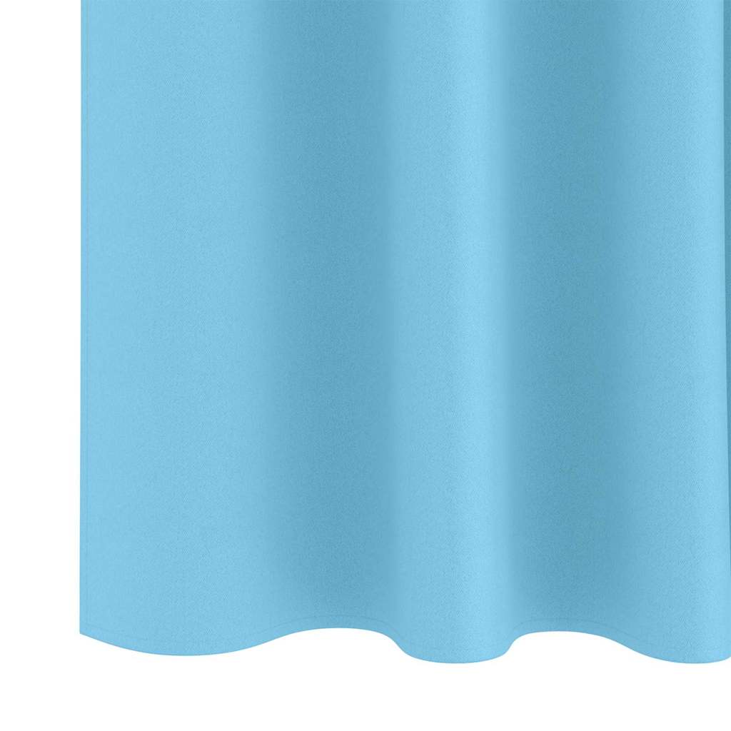 Mørklægningsgardiner med ringe 2 pcs Lys blå 245 x 140 cm