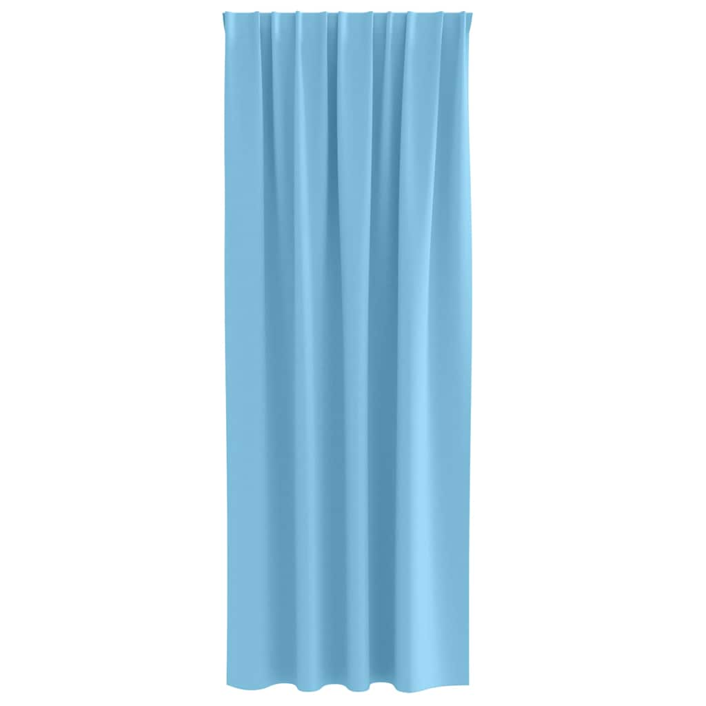 Mørklægningsgardiner med ringe 2 pcs Lys blå 245 x 140 cm