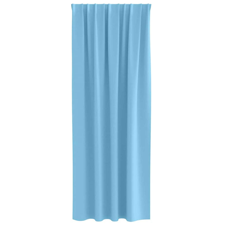 Mørklægningsgardiner med ringe 2 pcs Lys blå 245 x 140 cm