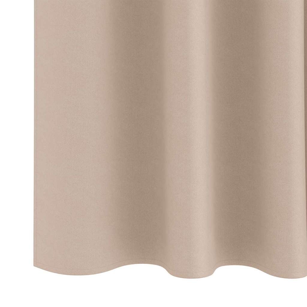 Mørklægningsgardiner med ringe 2 stk. Gråbrun 140 x 140 cm