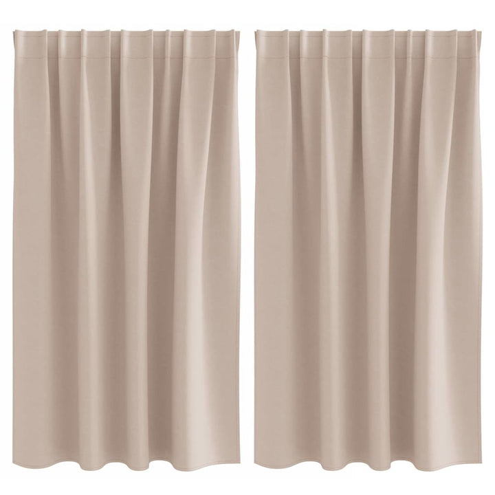 Mørklægningsgardiner med ringe 2 stk. Gråbrun 140 x 140 cm