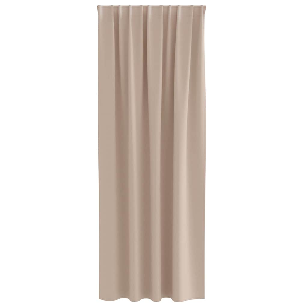 Mørklægningsgardiner med ringe 2 stk. Gråbrun 225 x 140 cm