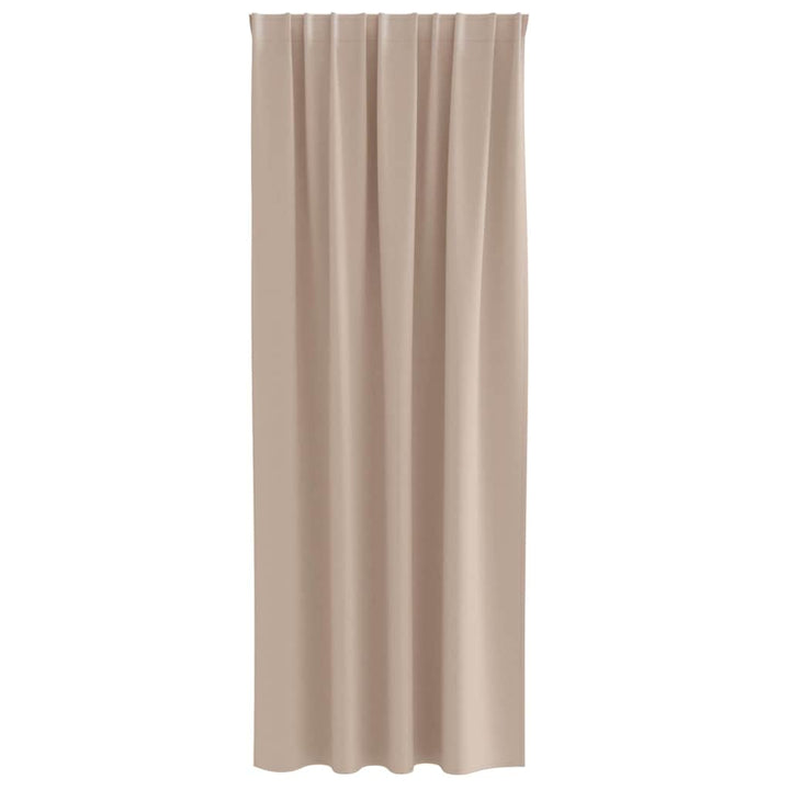 Mørklægningsgardiner med ringe 2 stk. Gråbrun 225 x 140 cm
