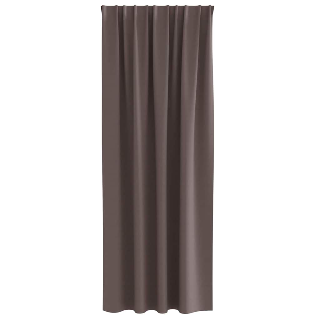 Mørklægningsgardiner med ringe 2 stk. Mørk Brun 225 x 140 cm