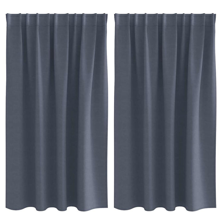 Mørklægningsgardiner med ringe 2 pcs Antracit 140 x 140 cm