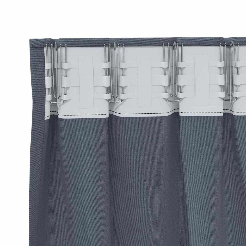 Mørklægningsgardiner med ringe 2 pcs Antracit 175 x 140 cm