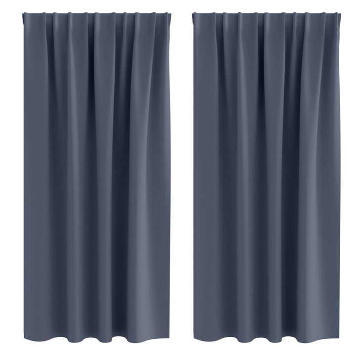 Mørklægningsgardiner med ringe 2 pcs Antracit 175 x 140 cm