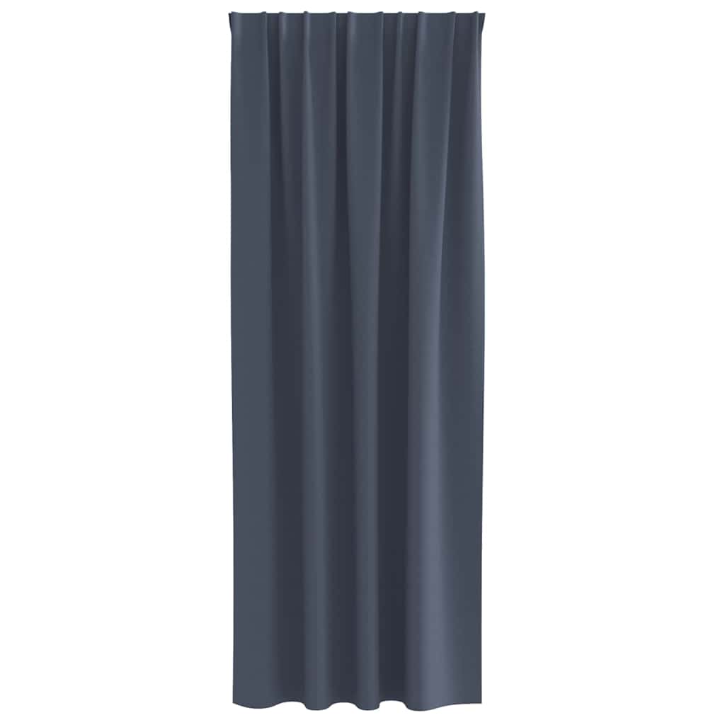 Mørklægningsgardiner med ringe 2 pcs Antracit 225 x 140 cm