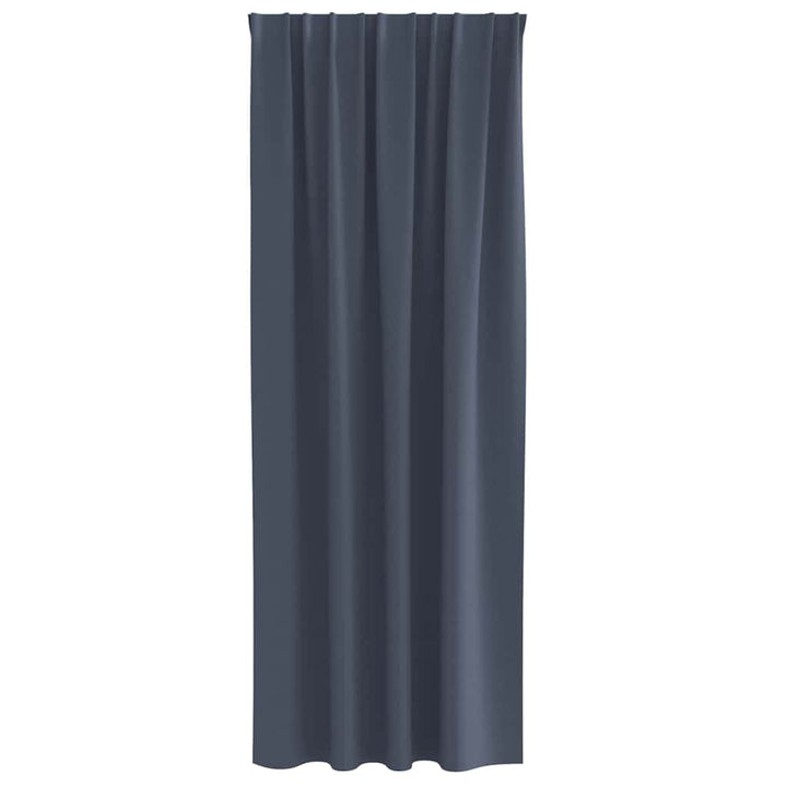 Mørklægningsgardiner med ringe 2 pcs Antracit 225 x 140 cm