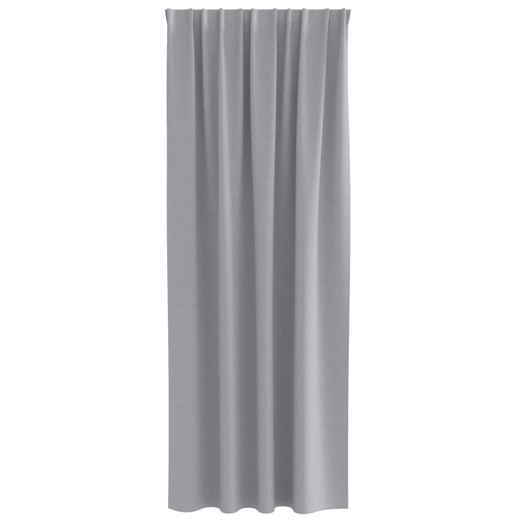 Mørklægningsgardiner med ringe 2 stk. Lysegrå 260 x 140 cm