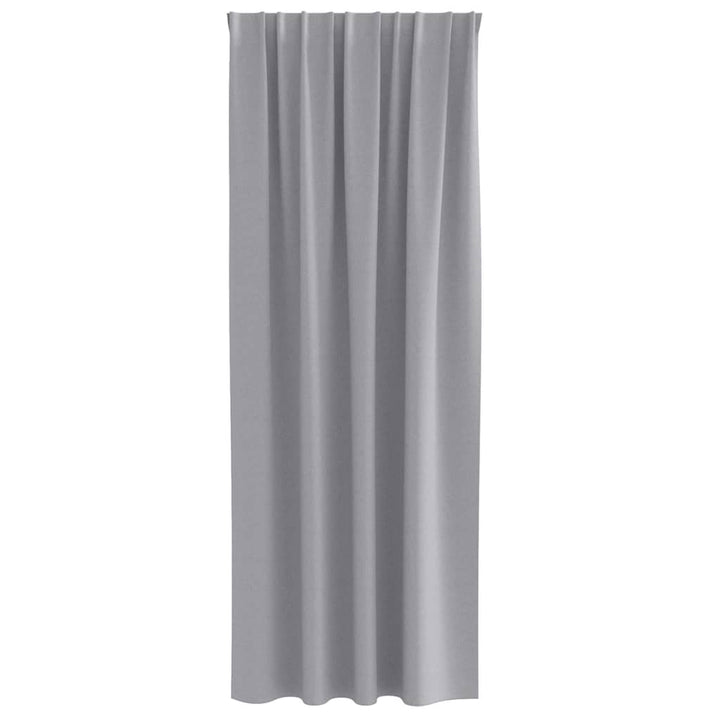 Mørklægningsgardiner med ringe 2 stk. Lysegrå 260 x 140 cm