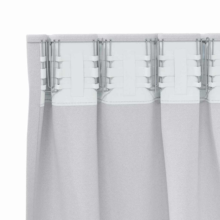 Mørklægningsgardiner med ringe 2 pcs Bleg Grå 225 x 140 cm