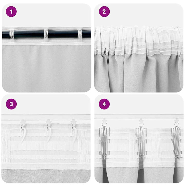 Mørklægningsgardiner med ringe 2 pcs Bleg Grå 225 x 140 cm